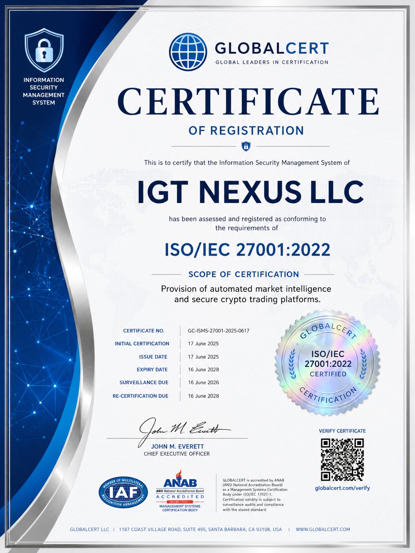 ISO/IEC 27001:2022 Certification